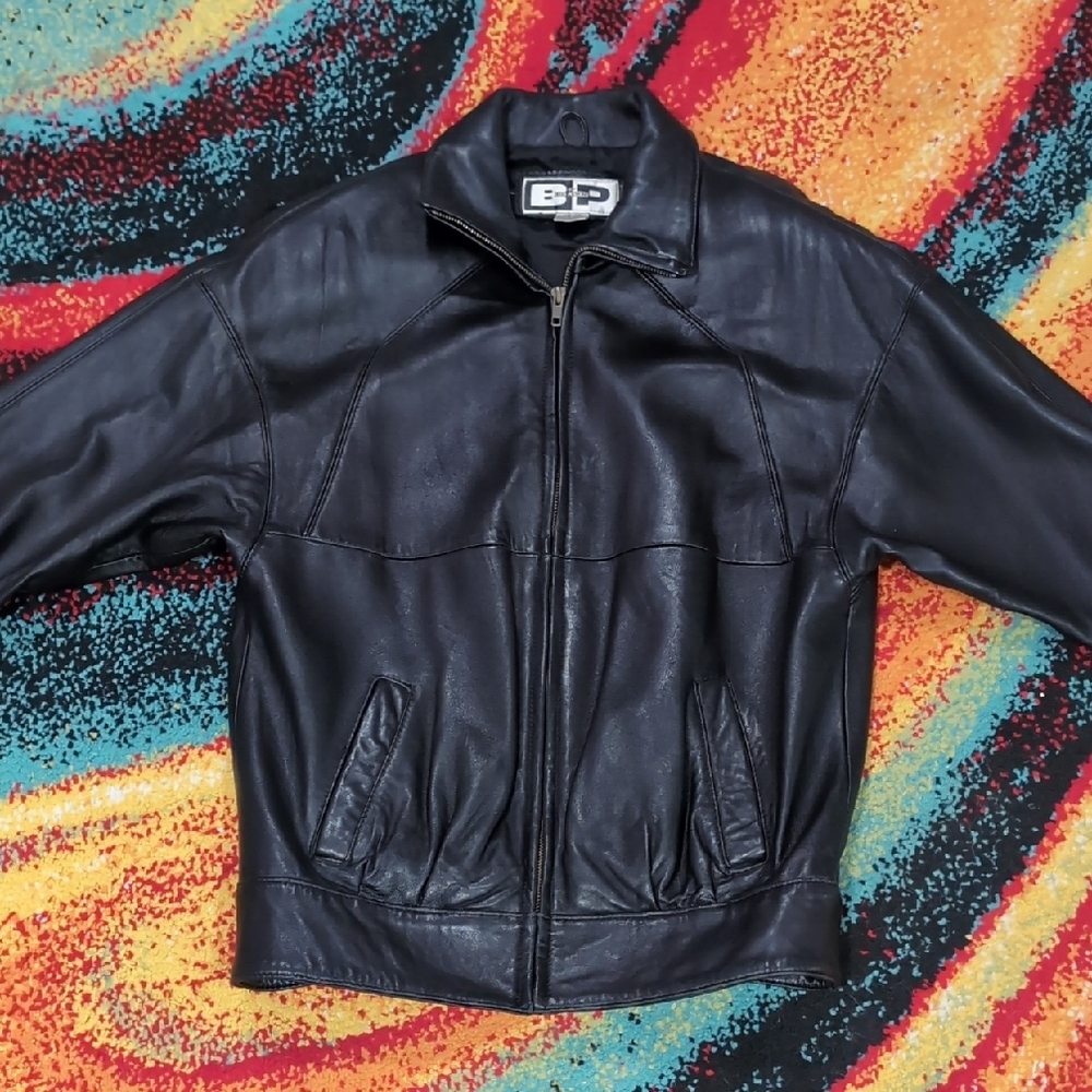 Vintage Nordstrom Black Leather Jacket - Picture 1 of 6